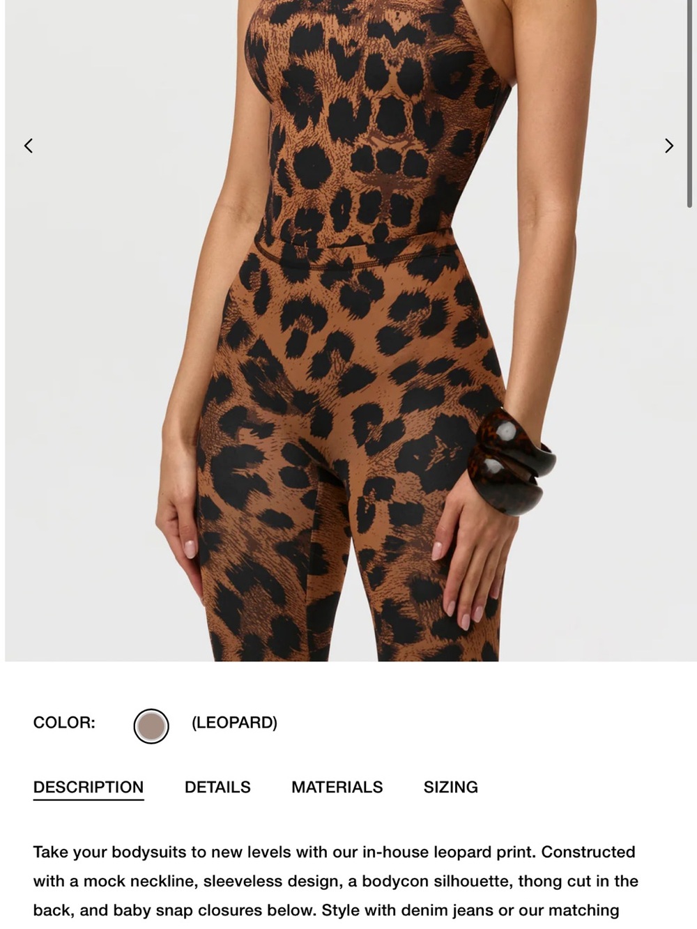 Set ! Leopard Print Stretch Bodysuit and leggings - Brown/Black